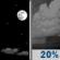 Tonight: A 20 percent chance of showers after 3am.  Increasing clouds, with a low around 58. South southeast wind 5 to 10 mph. 