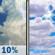 Monday: A 10 percent chance of showers and thunderstorms before 7am.  Partly sunny, with a high near 83. South southwest wind 5 to 15 mph, with gusts as high as 20 mph. 