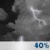 Thursday Night: A 40 percent chance of showers and thunderstorms, mainly after 1am.  Mostly cloudy, with a low around 72. South southeast wind 5 to 10 mph. 