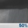 Overnight: A 50 percent chance of showers.  Cloudy, with a steady temperature around 58. Northeast wind around 5 mph. 