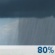 Tuesday: Showers and possibly a thunderstorm before 1pm, then a chance of showers.  High near 63. Southeast wind 5 to 15 mph, with gusts as high as 20 mph.  Chance of precipitation is 80%. New precipitation amounts between a half and three quarters of an inch possible. 